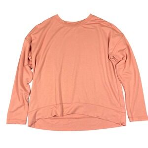 Avia Womens Long Sleeve Crew Neck Sweatshirt Peach Size L Large Soft Casual